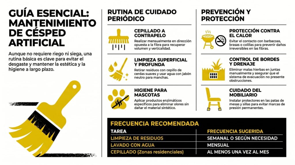 infografia limpieza cesped artificial