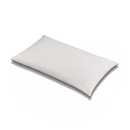 Almohada de fibra Mash Rocaforte 80 x 40 cm color blanco con tejido suave y acabado de rayas.
