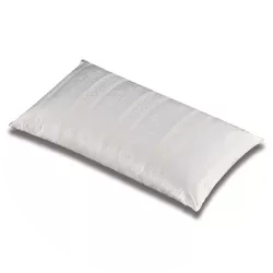 ALMOHADA 105 PLUMA ALLERBAN blanca con diseño bordado, fabricada en material hipoalergénico y suave al tacto.