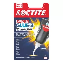 Adhesivo flexible Loctite Super Glue-3 Power Flex 3 g en formato gel, ideal para múltiples materiales y de fácil aplicación.