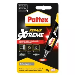 Adhesivo multiusos Pattex Repair Extreme 20 g en gel transparente para reparación de metal, plástico y madera.