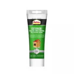 Sellador adhesivo Pattex Exterior blanco 280 ml, formulación para exteriores, alta resistencia y fácil aplicación.