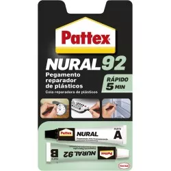 Adhesivo reparador Pattex Nural 92 para plásticos 22 ml en tubo, aplicación rápida, ideal para reparaciones duraderas.