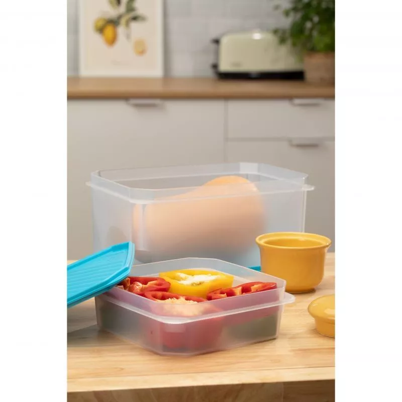 Tupper Tatay Top Flex 1161100 1,3 L turquesa rectangular de plástico con tapa hermética ideal para almacenamiento de alimentos