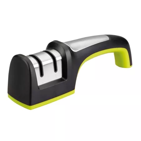 Afilador manual Ibili 783700 cerámica y diamante 20 cm con mango ergonómico y diseño moderno en colores negro y verde.