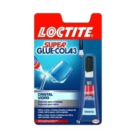 Adhesivo para cristal Loctite Super Glue-3 Cristal 3 g, transparente, formulación especial para vidrio.