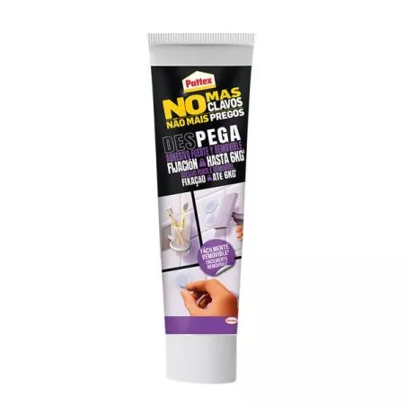 Adhesivo Pattex No Más Clavos DesPega 44 g transparente, fórmula líquida, adecuado para superficies lisas y porosas.