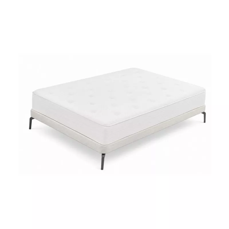 Colchón Sonpura Prisma V7 135x190 Multisac System blanco con tapicería suave y base de soporte robusto