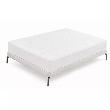 Colchón Sonpura Prisma V7 135x190 Multisac System blanco con tapicería suave y base de soporte robusto