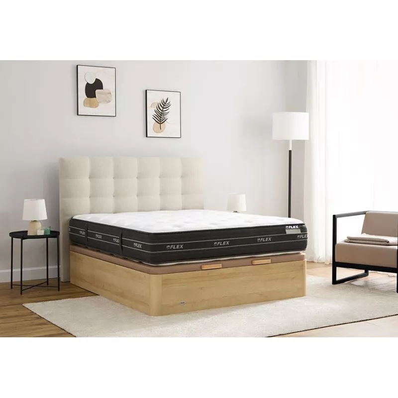 Colchón Flex Nube Visco 19 90x190 muelles ensacados con acabado en negro y diseño moderno para un descanso óptimo