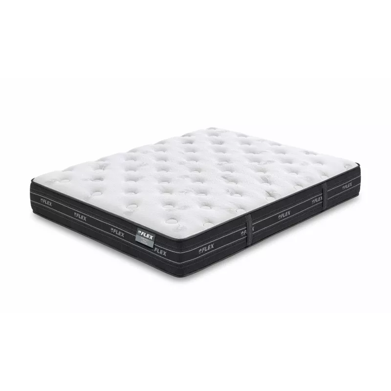 Colchón Flex Nube Visco 135x190 con muelles ensacados, superficie blanca suave y acabado acolchado para mayor confort.