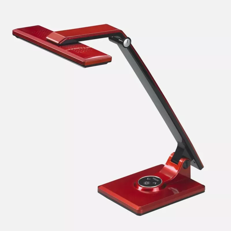 Flexo LED Fabrilamp Vinchi 9 W rojo y negro regulable con brazo articulado y base estable para uso doméstico y oficina