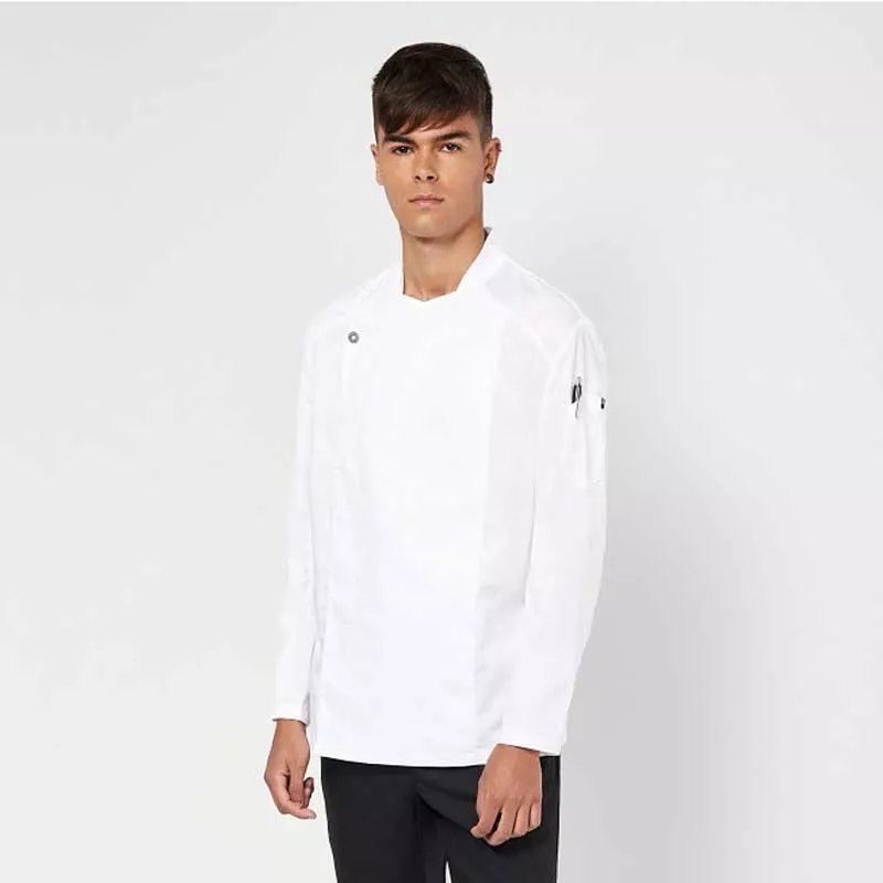 CHAQUETILLA UNISEX 10 T-M 04123 BCO blanca de algodón con diseño moderno y acabado profesional para cocina.