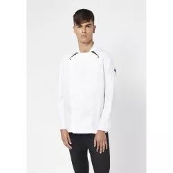 CHAQUETILLA REGULAR FIT 10 CBO T-L 04121 BCO blanca, de tejido resistente y corte moderno, ideal para cocina profesional.