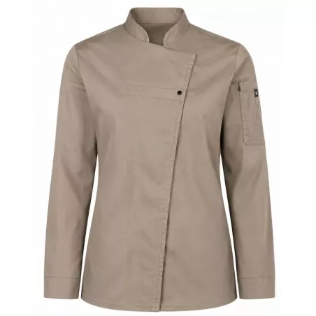 CHAQUETILLA SLIM FIT 705 SRA T-M 04125 MARRON de algodón, con diseño moderno y ajustado, ideal para cocina profesional.