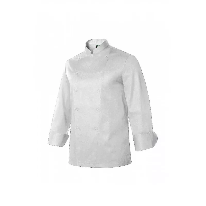CHAQUETILLA REGULAR FIT 00633 10 52 BCO blanca de algodón con diseño clásico y mangas largas, ideal para cocina.