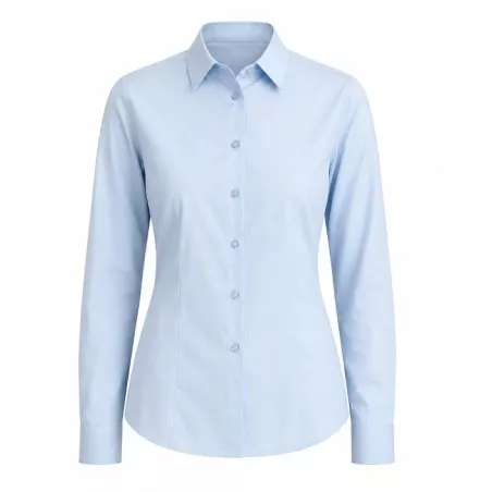 Camisa camarera Monza 02257 blanca talla 44 de algodón con cuello camisero y diseño clásico de botones.