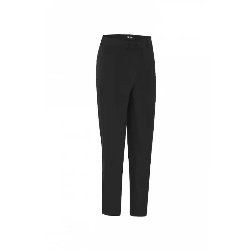 Pantalón chino camarera Monza 04020 negro T-44 de poliéster con corte ajustado y acabado de alta calidad.