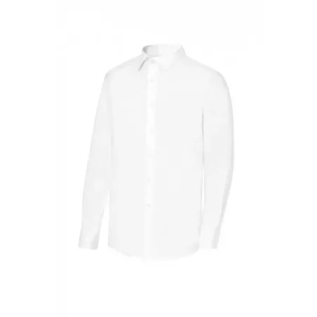 Camisa camarero Monza 02141 blanca talla 02 de algodón con cuello italiano y diseño clásico de botones.