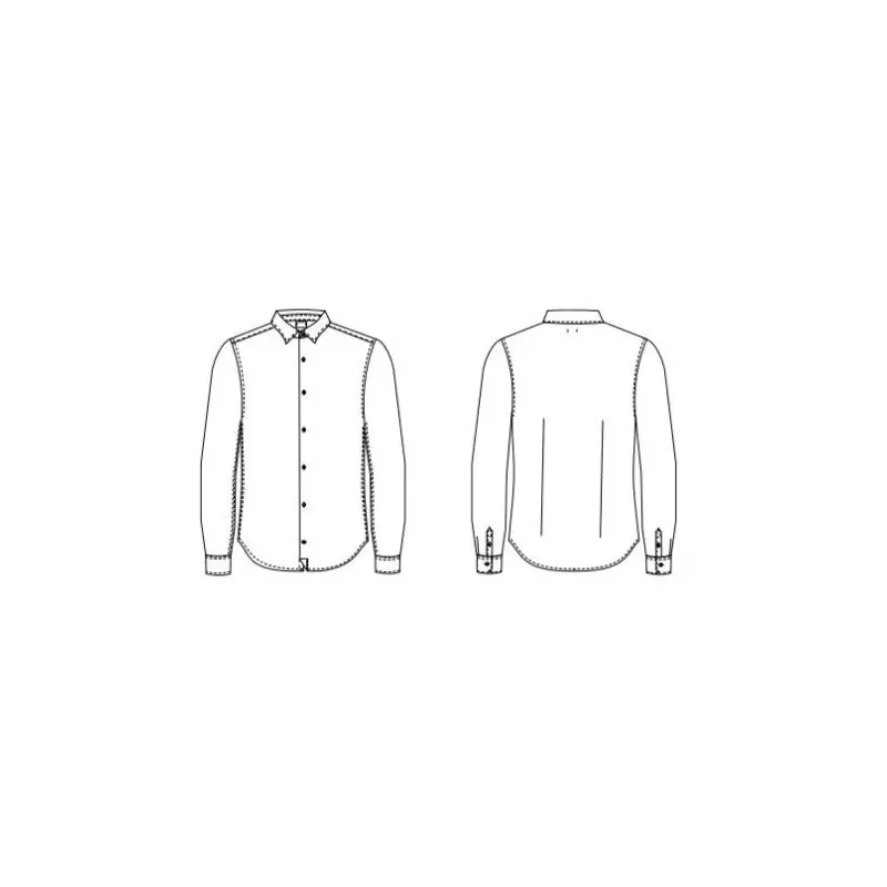 Camisa camarero Monza 02141 blanca talla 02 de algodón con cuello italiano y diseño clásico de botones.