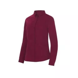 Camisa camarera Monza 02257 granate talla 42 de algodón con cuello camisero y ajuste entallado.