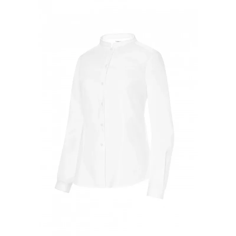 Camisa camarera Monza 02255 blanca de algodón talla 40 con cuello mao y diseño clásico de manga larga
