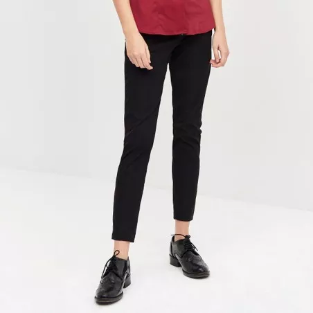 Pantalón chino camarera Monza 04020 negro T-40 de algodón con corte ajustado y acabado suave