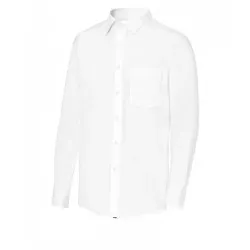 Camisa camarero Monza 02030 blanca de algodón, talla 04, regular fit, con bolsillo y diseño clásico.
