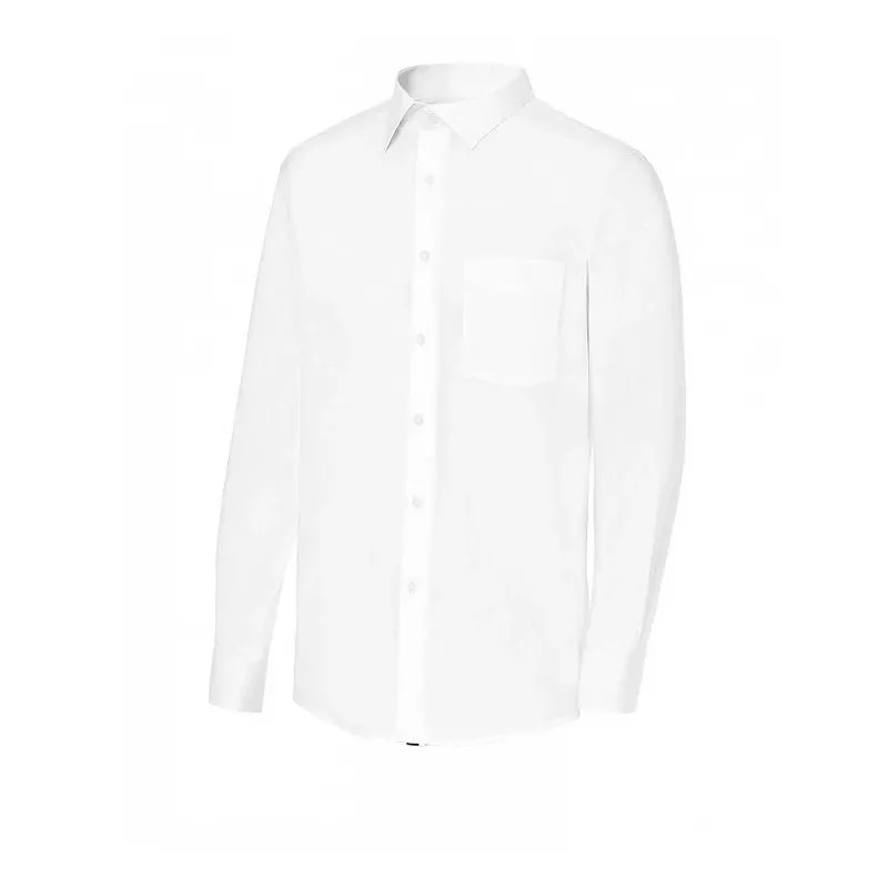 Camisa camarero Monza 02030 blanca de algodón, talla 04, regular fit, con bolsillo y diseño clásico.