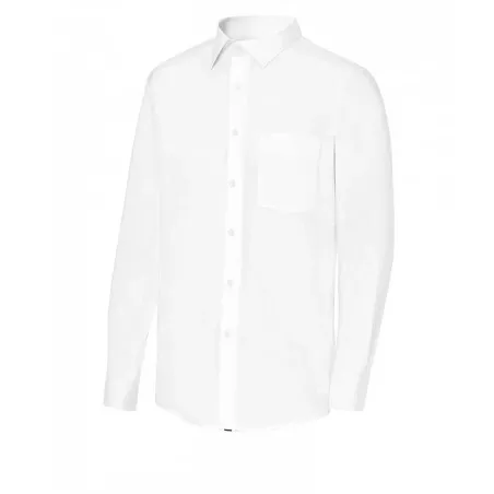 Camisa camarero Monza 02030 blanca de algodón, talla 04, regular fit, con bolsillo y diseño clásico.