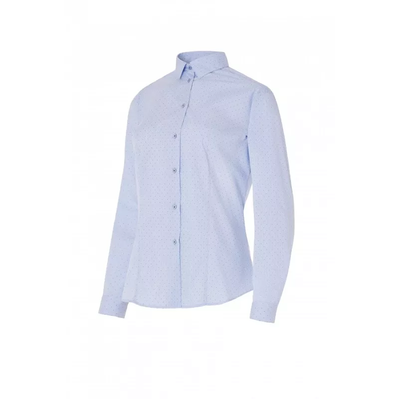 Camisa camarera Monza 02260 estampada azul de algodón con diseño moderno, talla 52 y acabado de calidad.