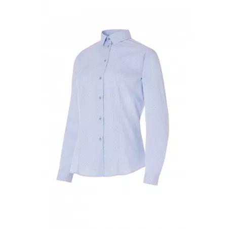 Camisa camarera Monza 02260 estampada azul de algodón con diseño moderno, talla 52 y acabado de calidad.