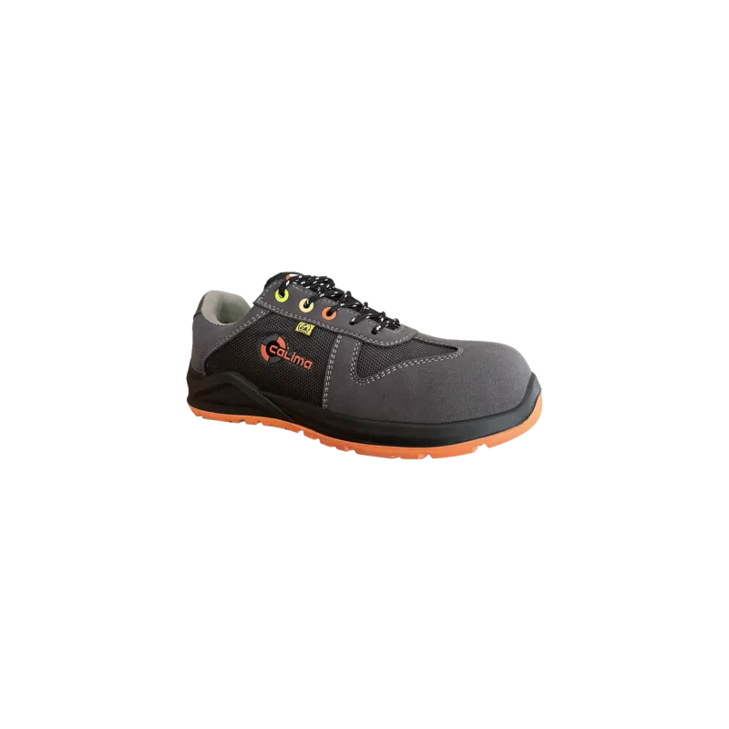 Zapato de seguridad Calima Maldiva S3S ESD T-42 en color gris con puntera de seguridad y suela antideslizante.