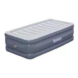 Colchón hinchable Bestway 67401 191x97x46 cm gris con bomba integrada y superficie acolchonada.
