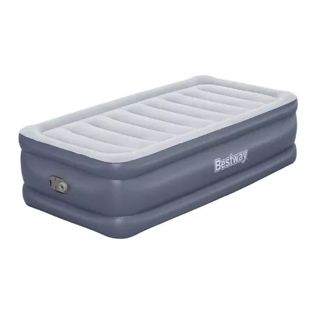 Colchón hinchable Bestway 67401 191x97x46 cm gris con bomba integrada y superficie acolchonada.