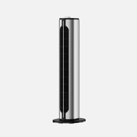 Calefactor cerámico Fabrilamp Canadá 1500 W plata con diseño vertical y acabado moderno, ideal para calentar espacios.