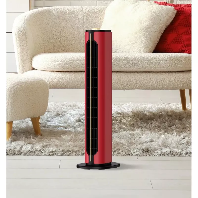 Calefactor cerámico Fabrilamp Canadá 1500 W rojo, de diseño vertical y acabado brillante, ideal para calefacción eficiente.