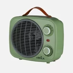 Termoventilador Fabrilamp Hoguera 2000 W verde con diseño retro y acabado mate, ideal para calentar espacios pequeños.