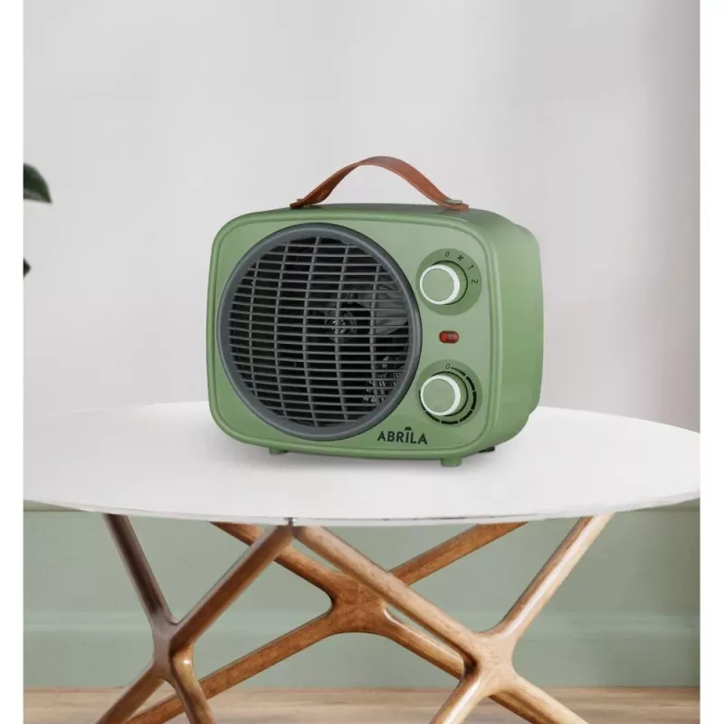Termoventilador Fabrilamp Hoguera 2000 W verde retro con diseño vintage y asas para transporte fácil