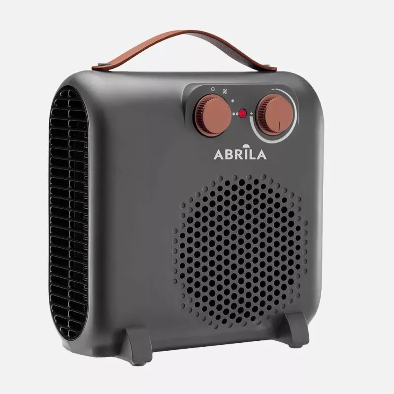 Termoventilador Fabrilamp Tundra 2000 W gris con diseño compacto, acabado mate y control de temperatura ajustable.