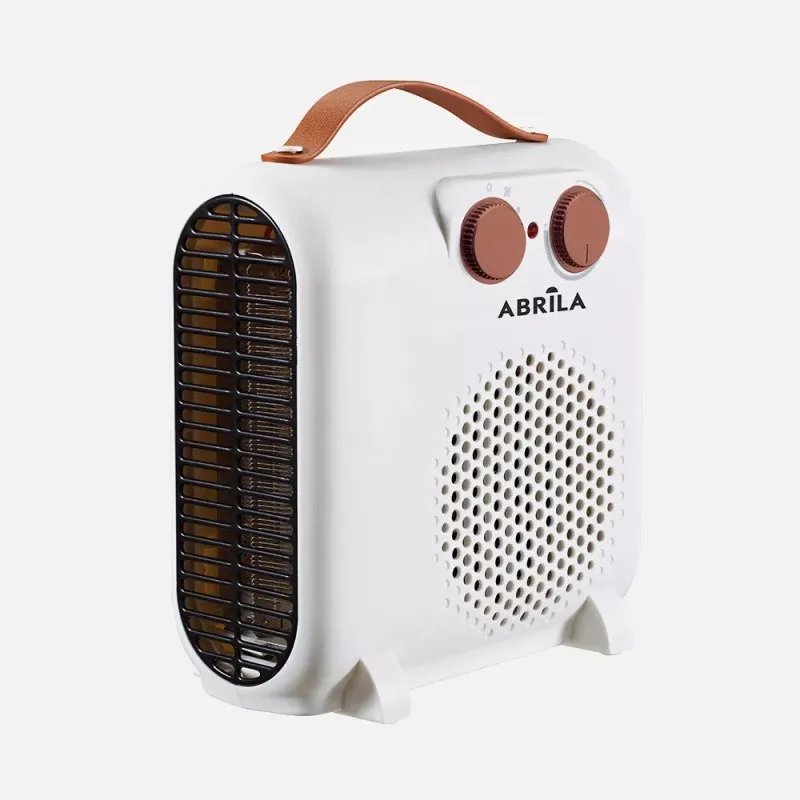 Termoventilador Fabrilamp Tundra 2000 W blanco con diseño compacto y asas para fácil transporte.