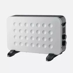 Convector Fabrilamp Hogar 2000 W en blanco y negro, diseño moderno de acabado mate con perforaciones para mejor circulación del 