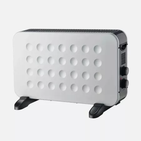 Convector Fabrilamp Hogar 2000 W en blanco y negro, diseño moderno de acabado mate con perforaciones para mejor circulación del 