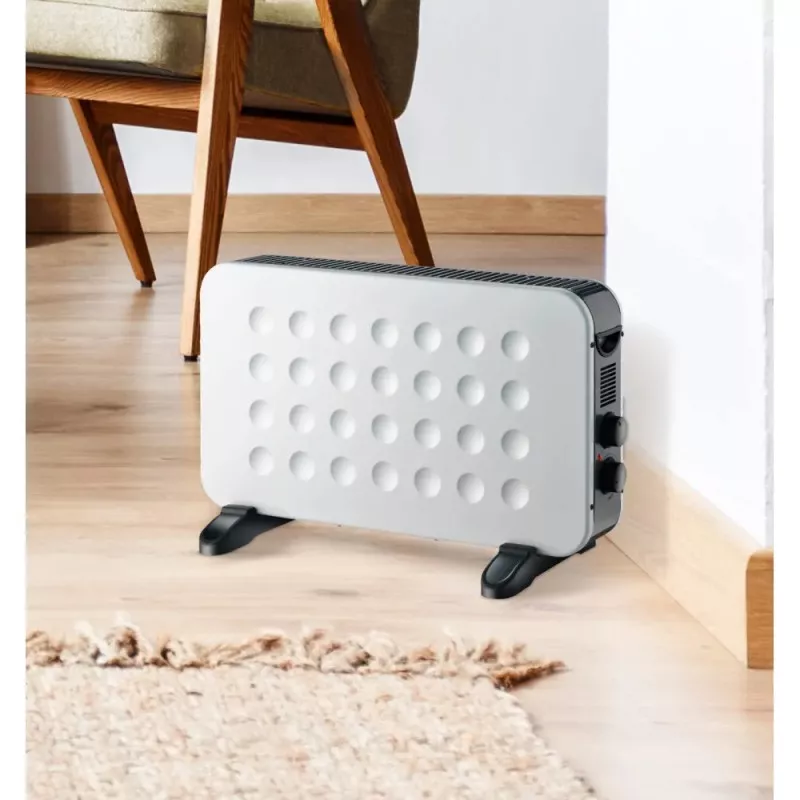Convector Fabrilamp Hogar 2000 W en blanco y negro, diseño compacto y moderno con acabado mate.