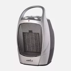 Calefactor cerámico Fabrilamp 198631578 1500 W con diseño moderno en color plateado y rejilla de ventilación.