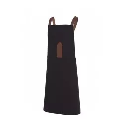 Delantal peto Monza 06423 negro talla 01 de algodón, diseño clásico y con bolsillo frontal.