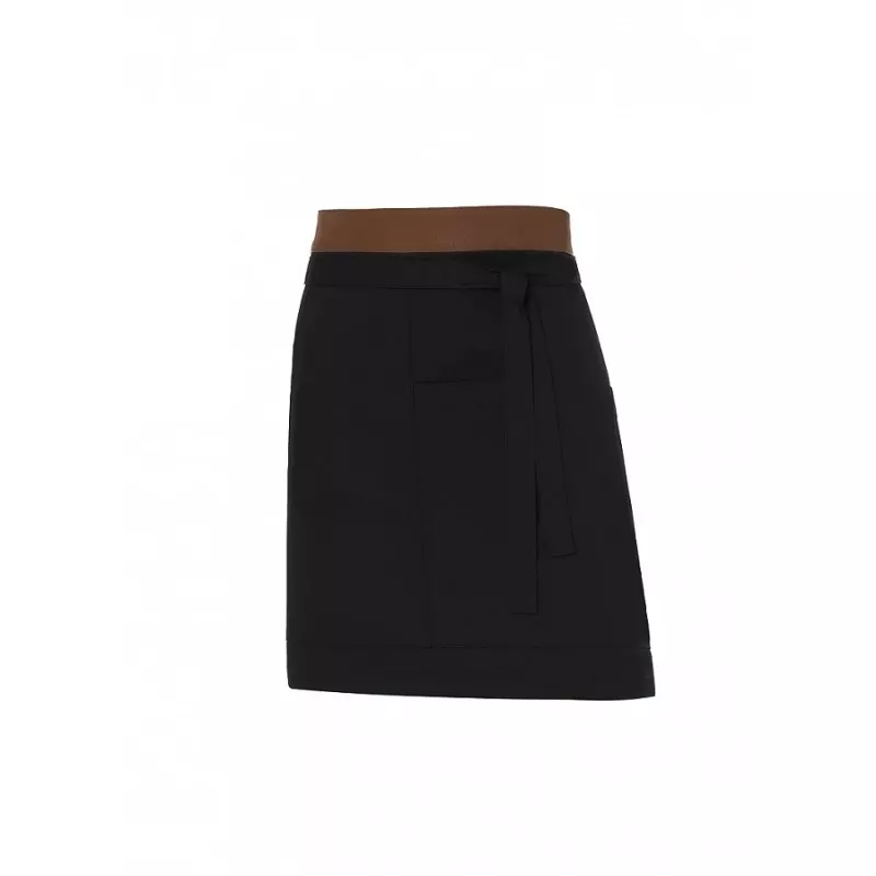Delantal corto Monza 06424 negro talla 01 con diseño moderno, tejido resistente y cinturilla ajustable.