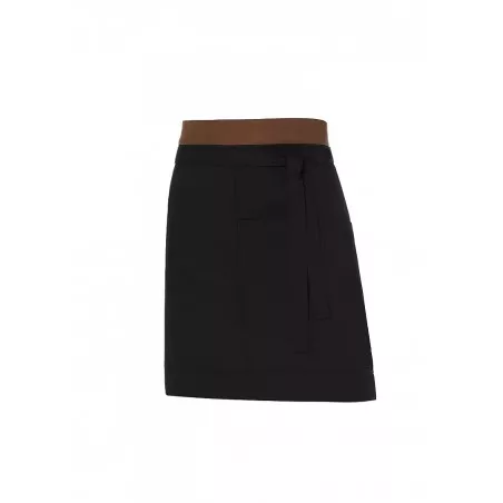 Delantal corto Monza 06424 negro talla 01 con diseño moderno, tejido resistente y cinturilla ajustable.