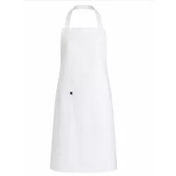 Delantal peto largo Monza 06414 blanco talla 01 de algodón, diseño clásico y con bolsillo frontal.