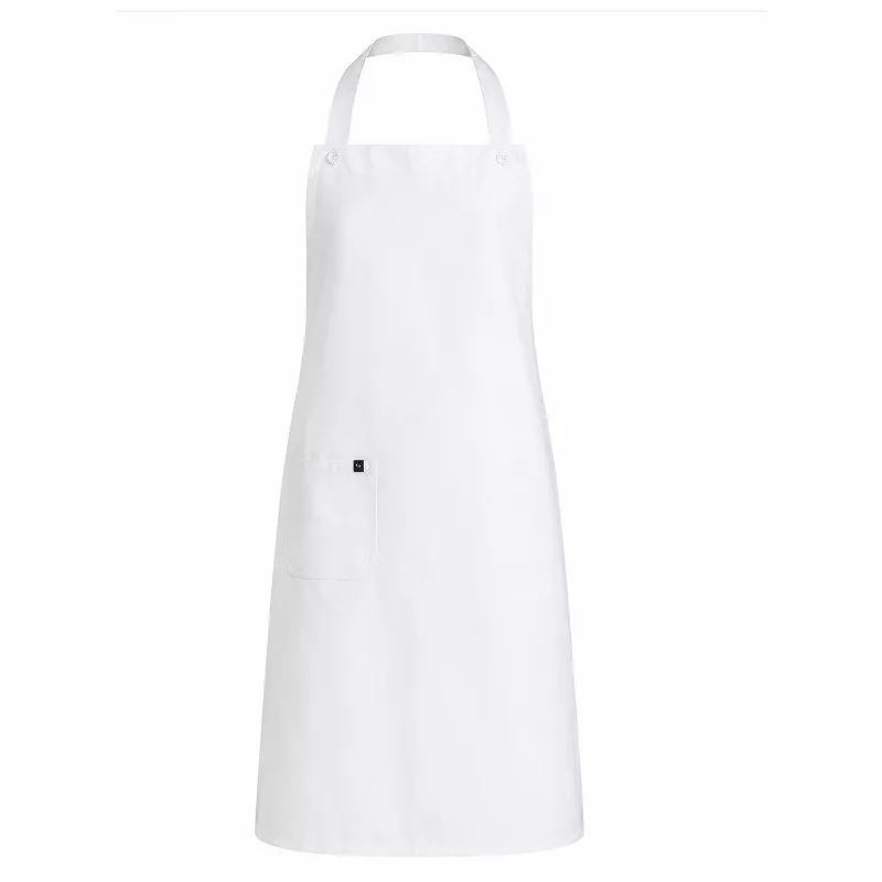 Delantal peto largo Monza 06414 blanco talla 01 de algodón, diseño clásico y con bolsillo frontal.